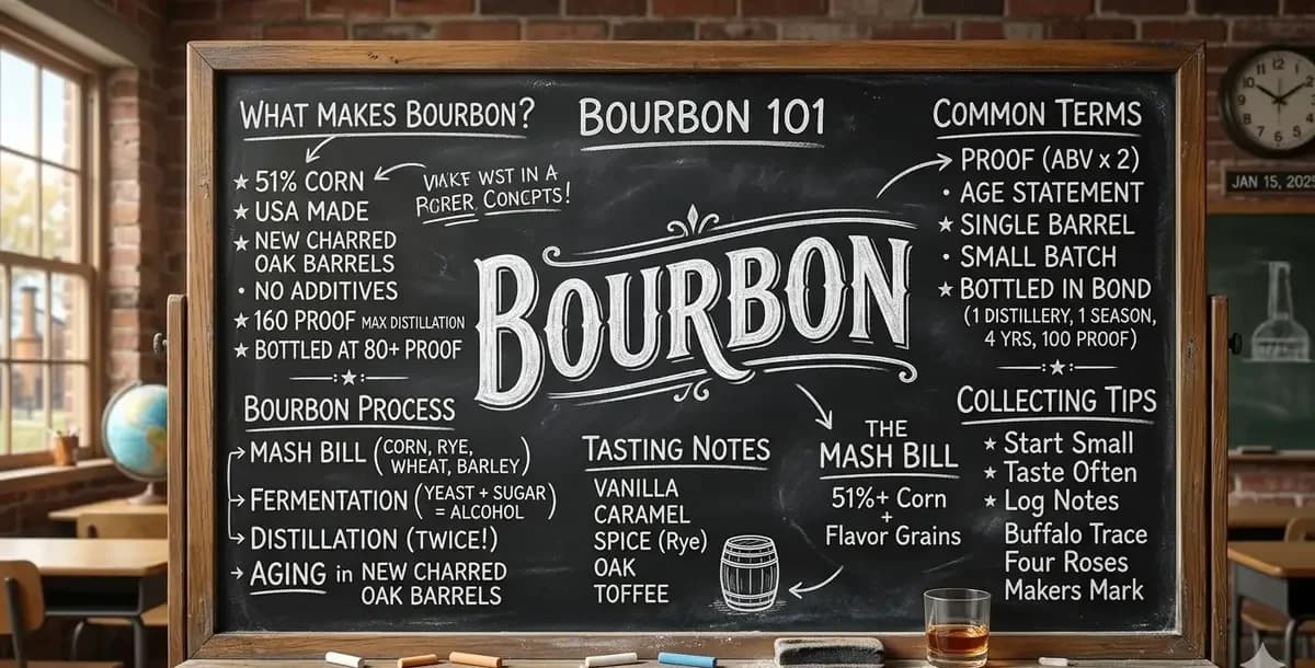 A lineup of bourbon bottles showcasing different styles and age statements.