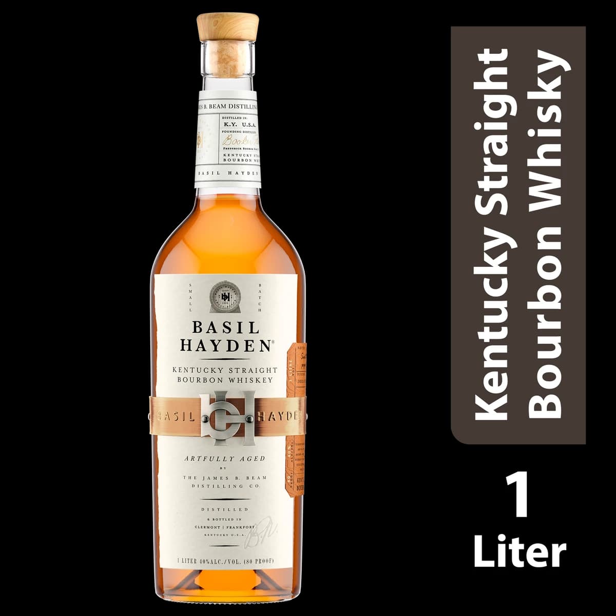Basil Hayden Kentucky Straight Bourbon Whiskey 1 L bottle
