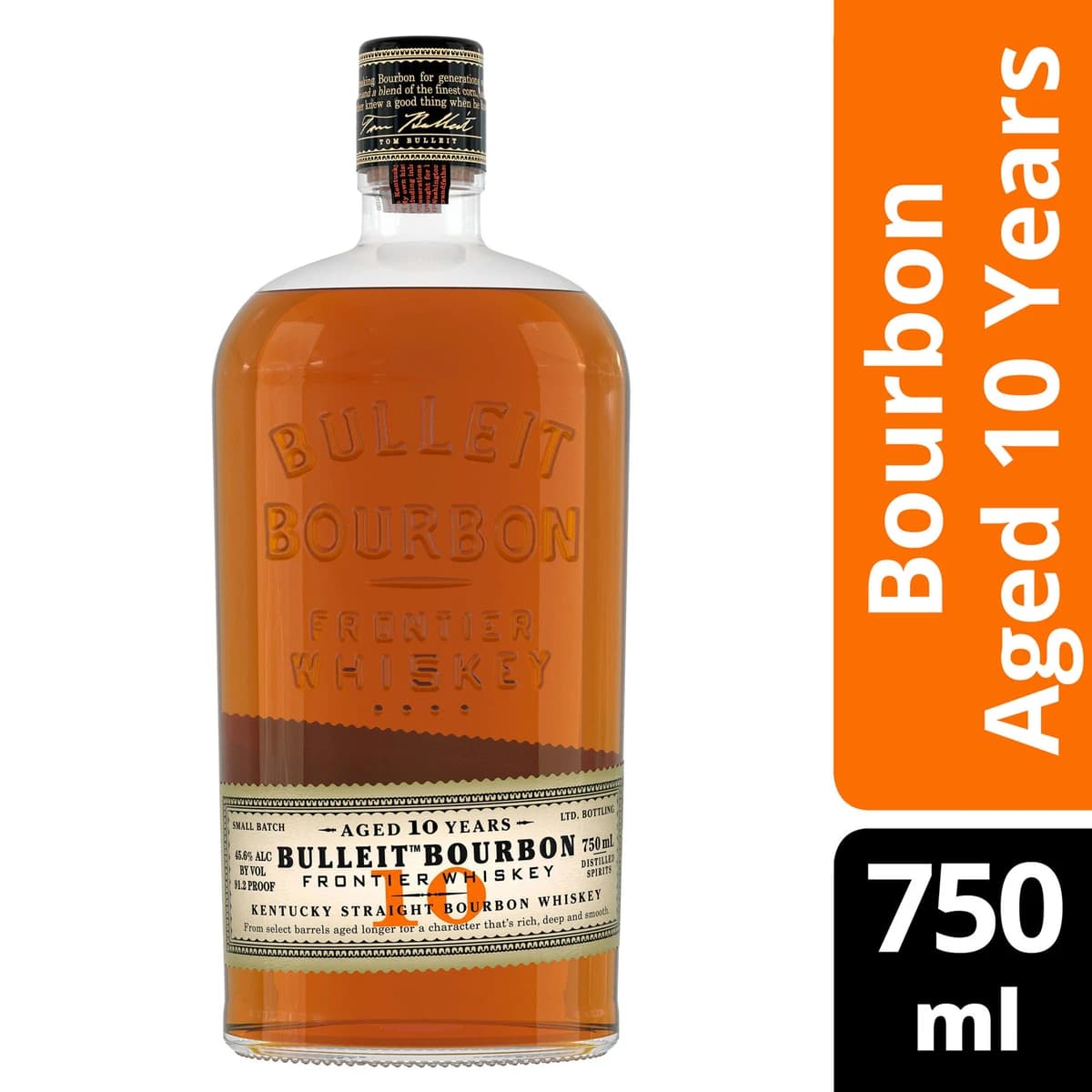 Bulleit Bourbon 10 Year Old Whiskey bottle
